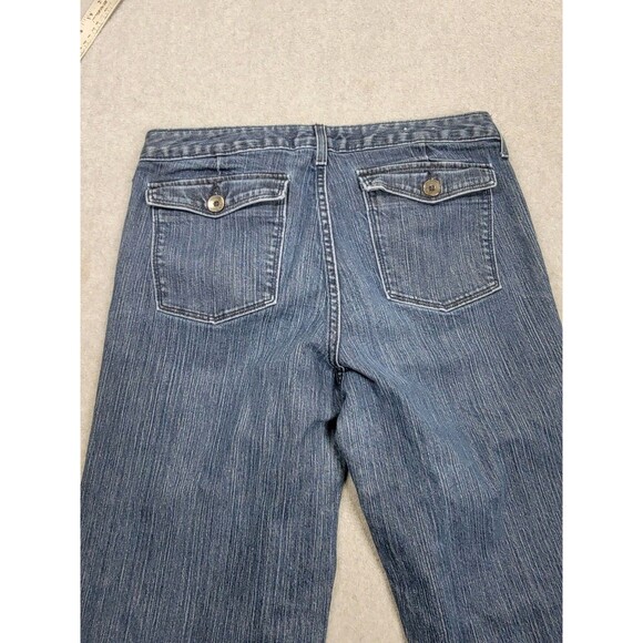 Banana Republic Trouser Jeans Womens 14 35x31 Wide Blue Stretch High Boho Y2K - Picture 13 of 15